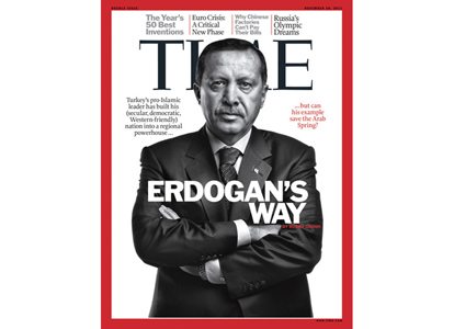 Erdoğan haalt cover Time magazine