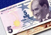 Turks bankbiljet van 5 TL krijgt nieuwe kleur