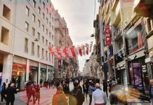 Turkse winter laat dit jaar langer op zich wachten Istanbul Istiklal Caddesi